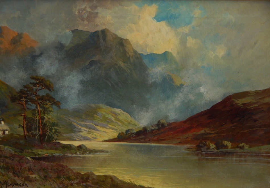 Appraisal: Charles Leslie - Scottish landscapes oil on canvas a pair