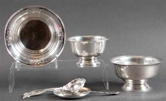 Appraisal: Assorted American sterling silver table articles including two Revere style