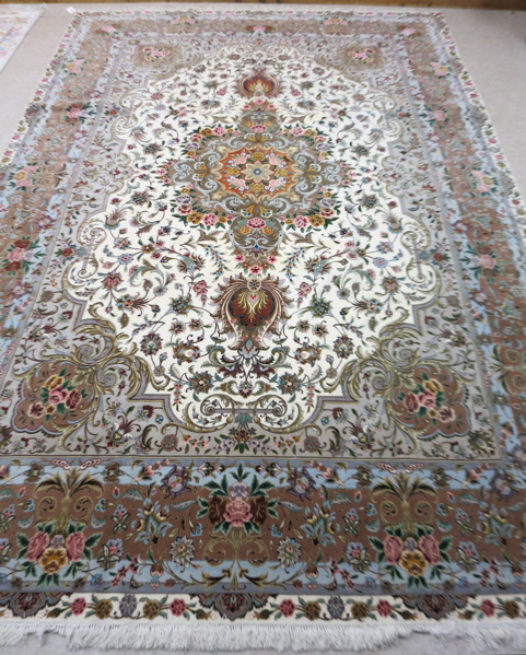 Appraisal: VERY FINE CONTEMPORARY PERSIAN WOOL AND SILK CARPET floral and