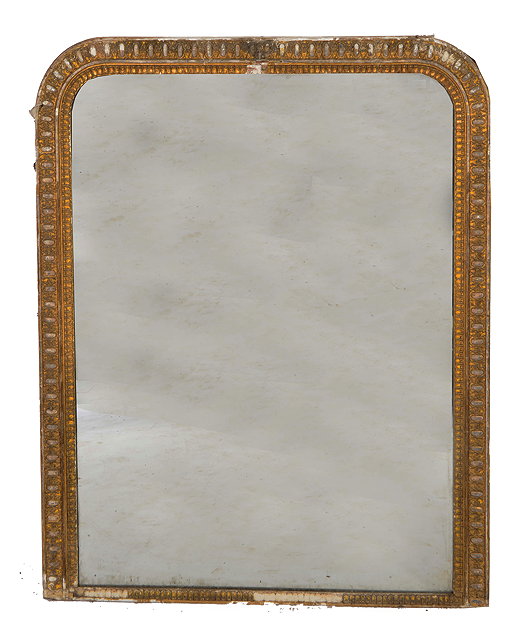 Appraisal: AN EARLY VICTORIAN GILT FRAMED MOULDED GESSO OVERMANTLE MIRROR cm