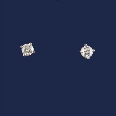 Appraisal: A pair of single stone diamond stud earrings post fittings