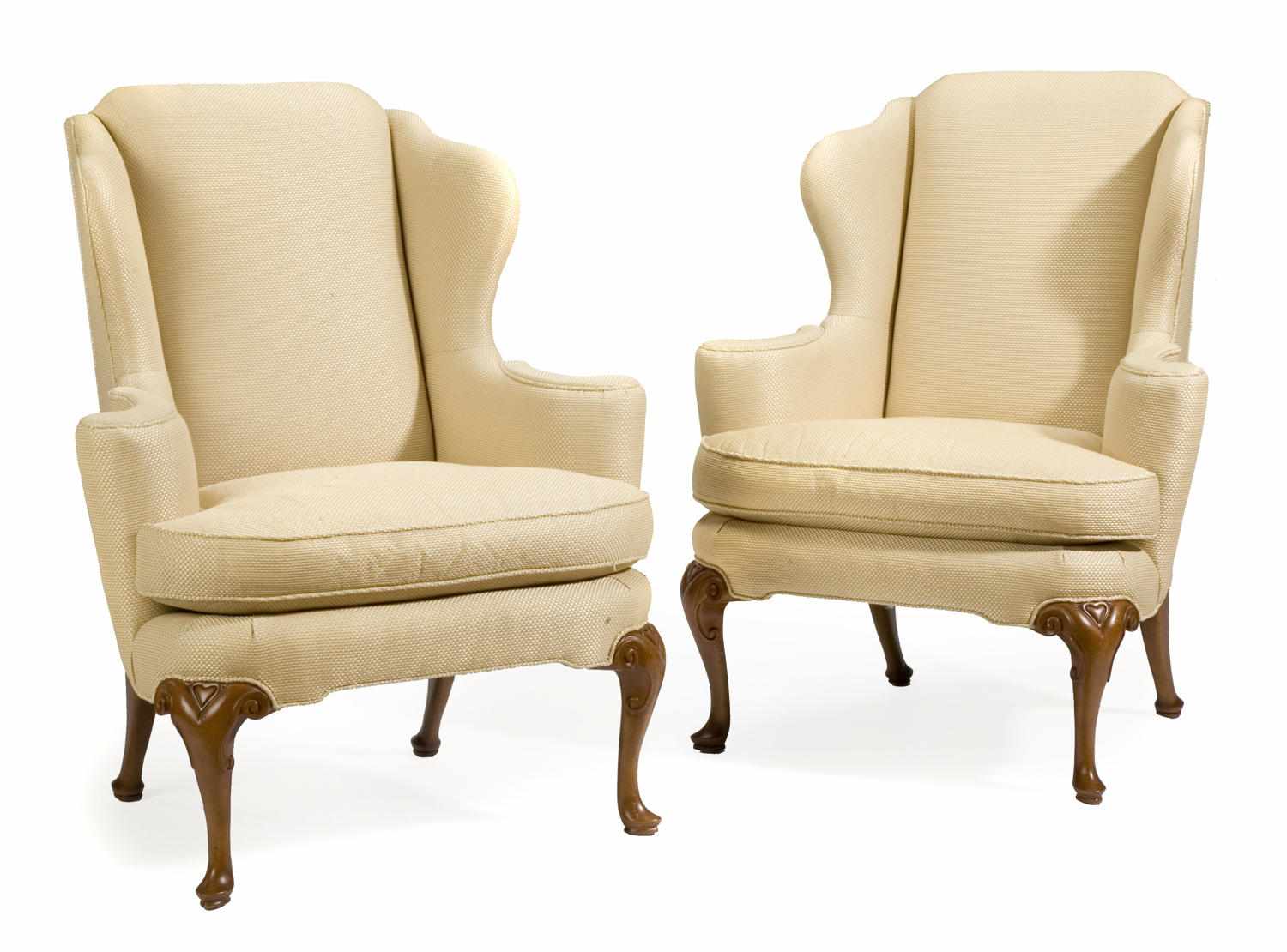 Appraisal: A set of four Queen Anne style fully upholstered wing