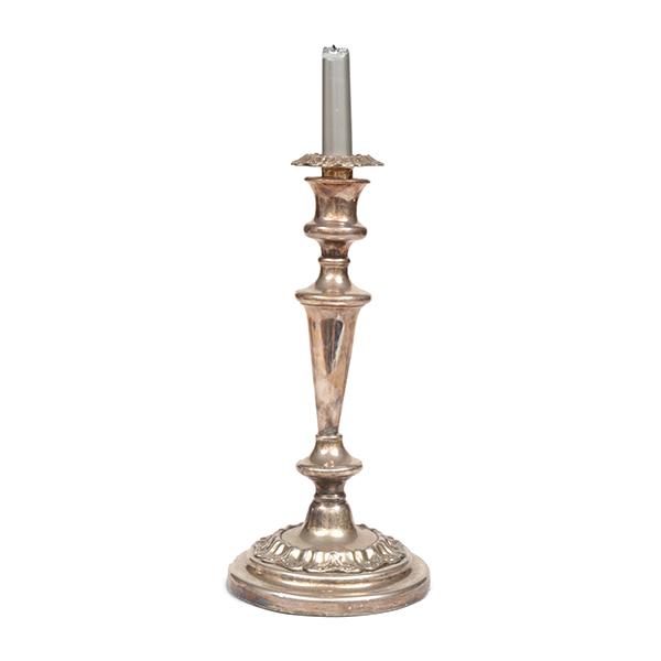 Appraisal: A SILVER PLATE CANDLE STICK CM HIGH