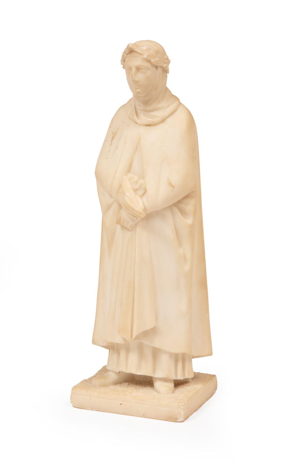 Appraisal: CARVED MARBLE FIGURE OF DANTE ALIGHIERICarved Marble Figure of Dante