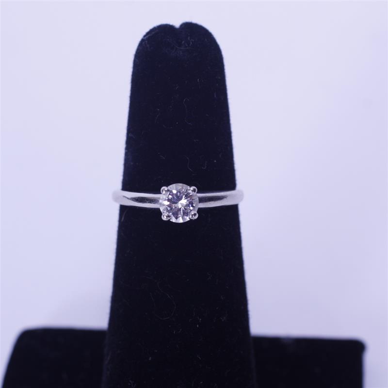 Appraisal: Estate K white gold ct quality diamond solitaire engagement ring