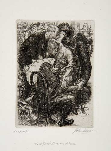 Appraisal: JOHN SLOAN New Year's Eve and Adam Etching x mm