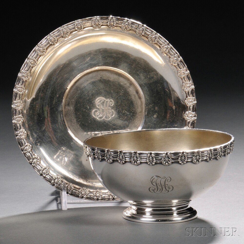 Appraisal: Tiffany Co Sterling Silver Bowl and Saucer New York City