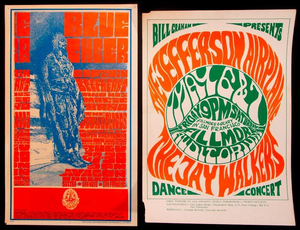 Appraisal: Jefferson Airplane Blue Cheer Two 's posters a Jefferson Airplane