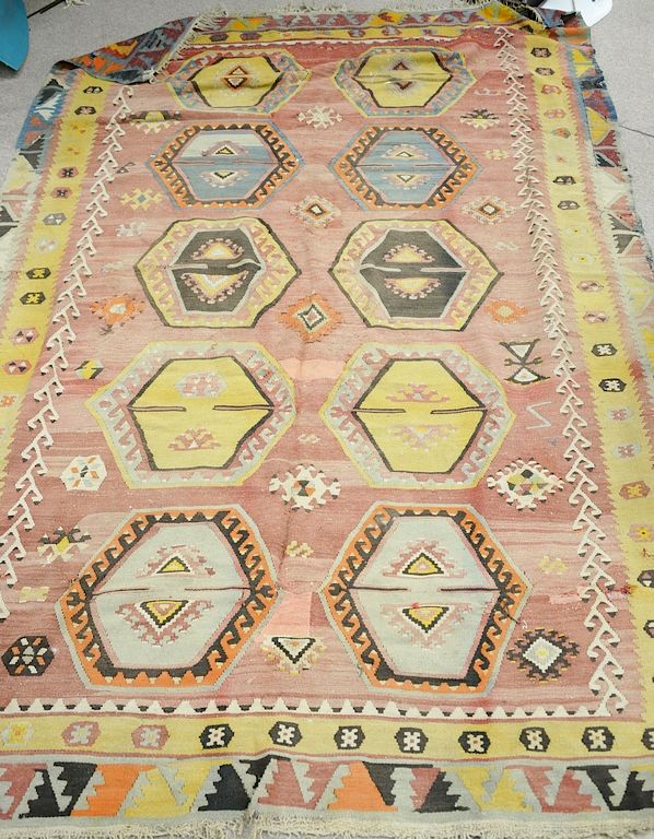 Appraisal: Seven flatweave rugs ' '' x ' '' to '