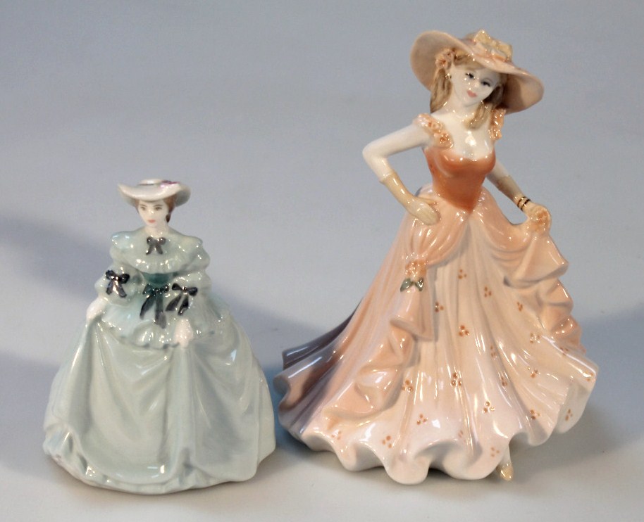 Appraisal: Two Coalport figures comprising Birthday Wishes cm high and Minuettes