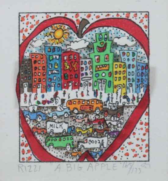 Appraisal: JAMES RIZZI American - A BIG APPLE signed numbered and