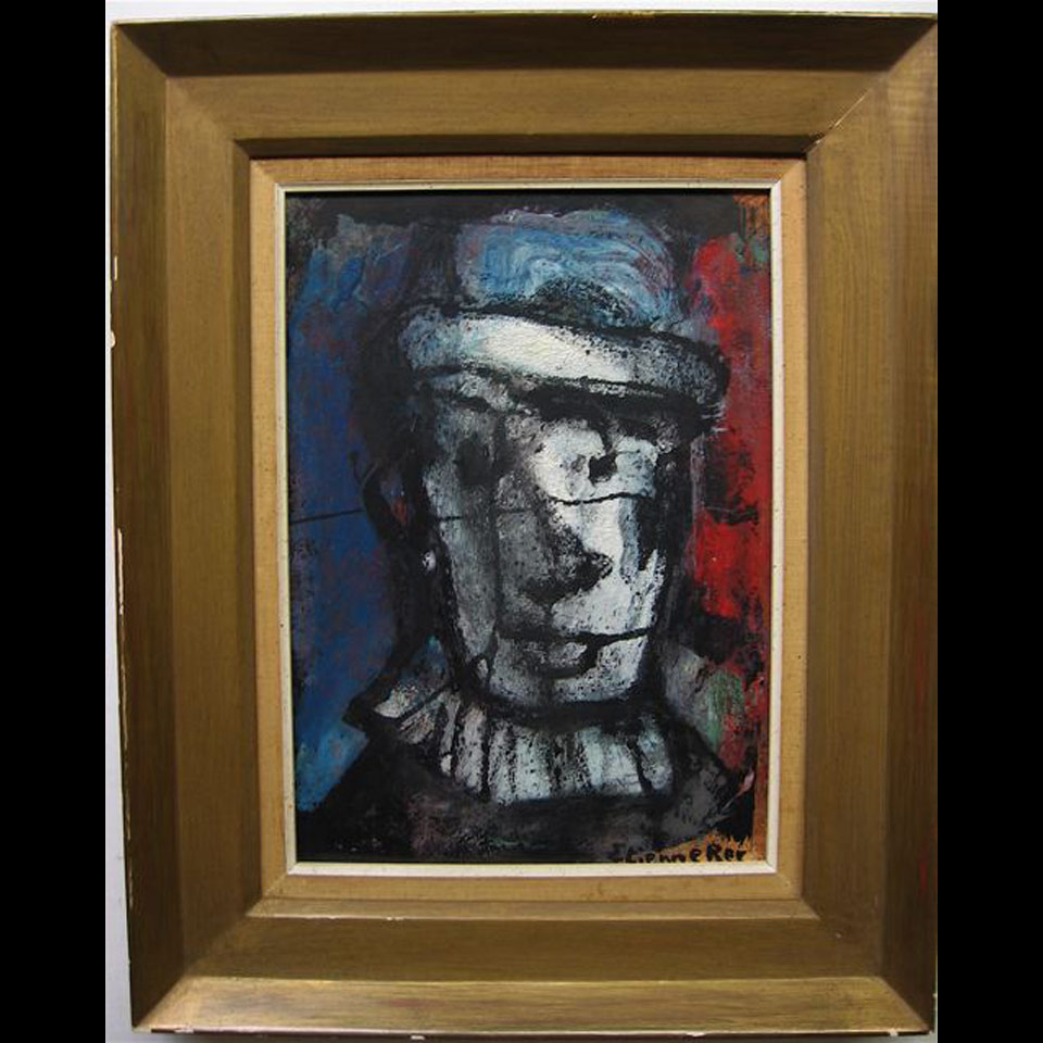 Appraisal: MAN IN HAT ETIENNE RET - AMERICAN OIL ON MASONITE