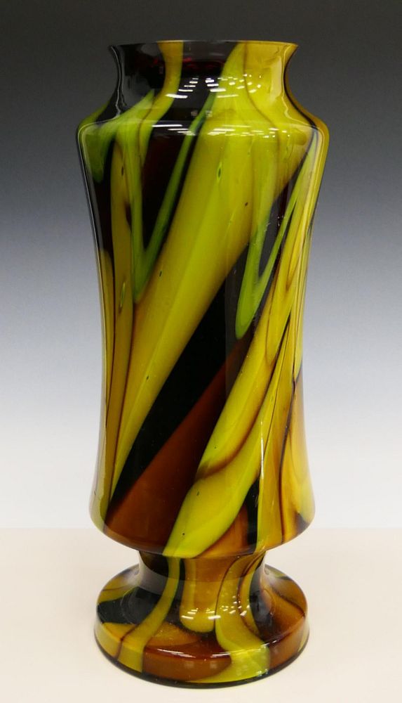 Appraisal: ANTIQUE CZECH MULTI COLORED VASE 'S Footed measures tall From