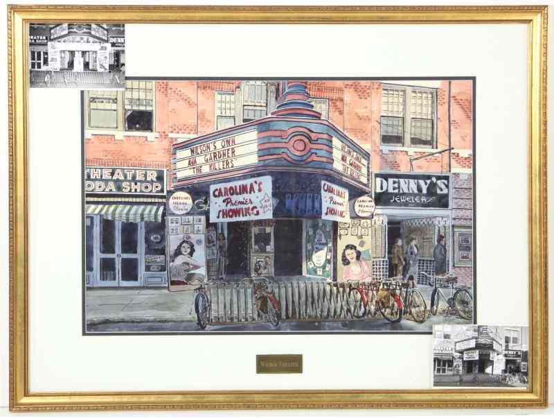 Appraisal: Samuel D Bissette NC - Watercolortitled ''Wilson Theater '' watercolor