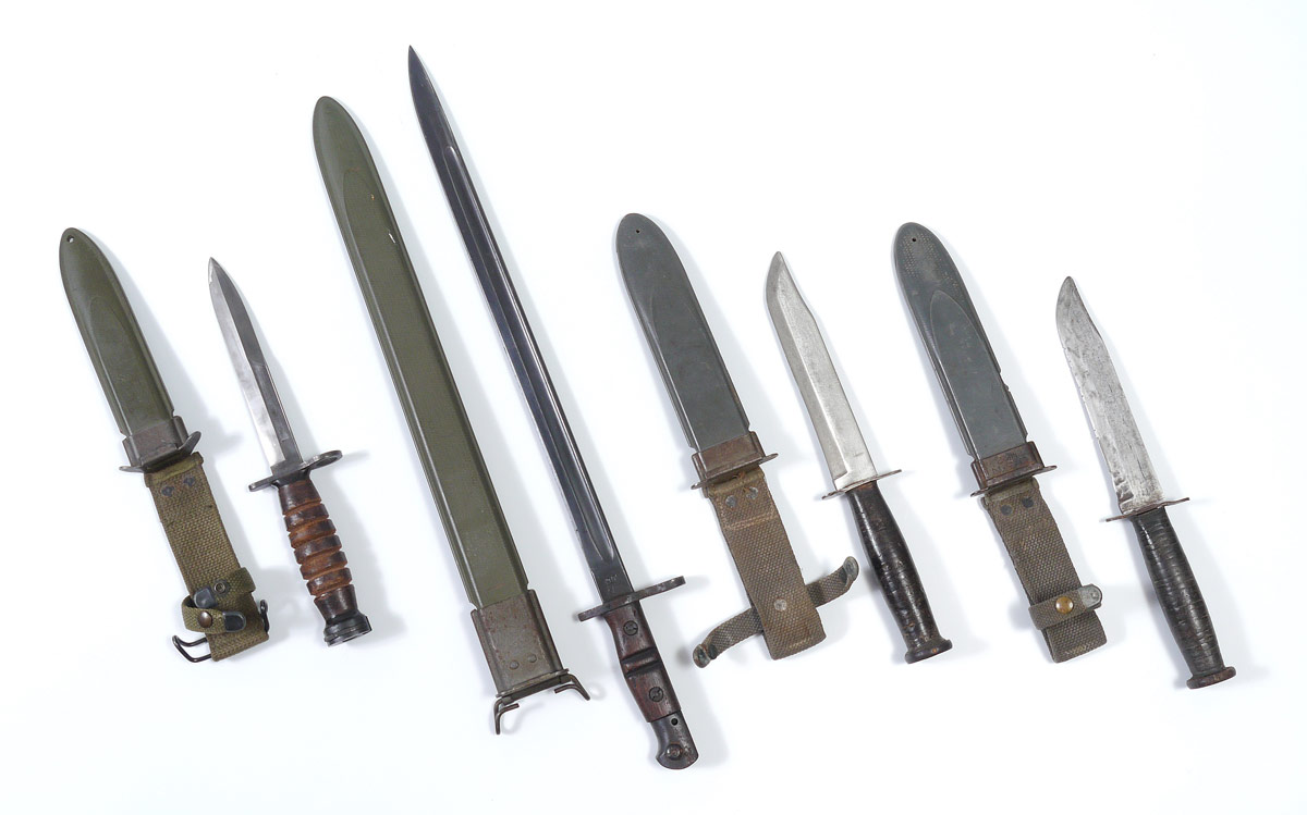 Appraisal: US MILITARY KNIVES BAYONETS pieces to include M Winchester bayonet