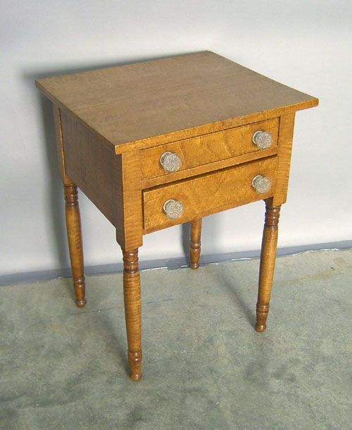 Appraisal: Sheraton figured maple -drawer stand th c h w