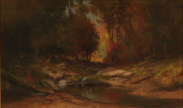 Appraisal: Franklin Benjamin DeHaven American - Stream in Wooded Landscape oil