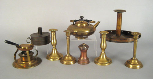 Appraisal: Nine pieces of miscellaneous metalware to include two pair of