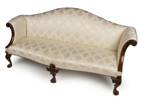 Appraisal: GOOD MAHOGANY AND UPHOLSTERED SETTEE IN THE GEORGE II MANNER