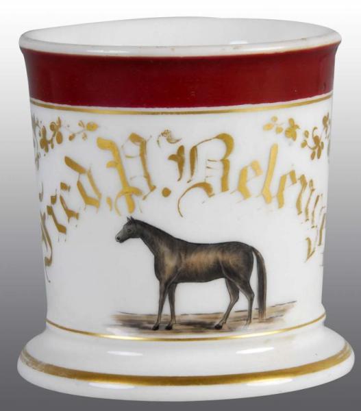 Appraisal: Occupational Shaving Barber Mug of Horse Description Polychrome paint Fred