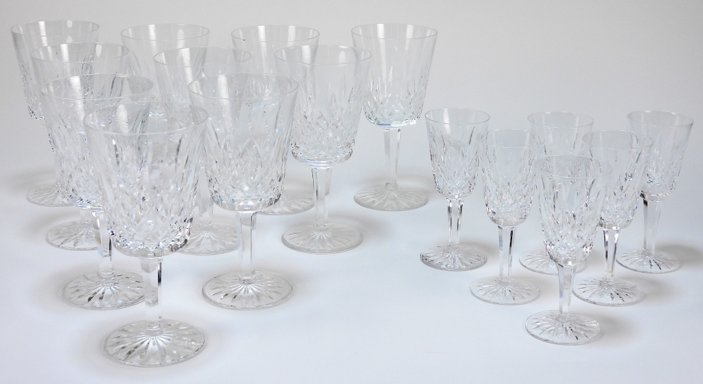 Appraisal: PC WATERFORD LISMORE CUT CRYSTAL STEMWARE Ireland th CenturyIncludes ten