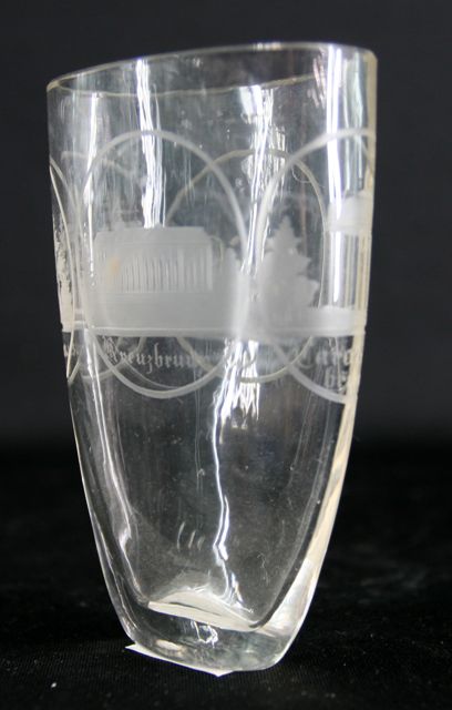 Appraisal: A Bohemian etched elixir spa glass etched with scenes of