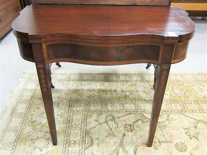 Appraisal: FEDERAL STYLE MAHOGANY DINING GAME TABLE American mid- th century