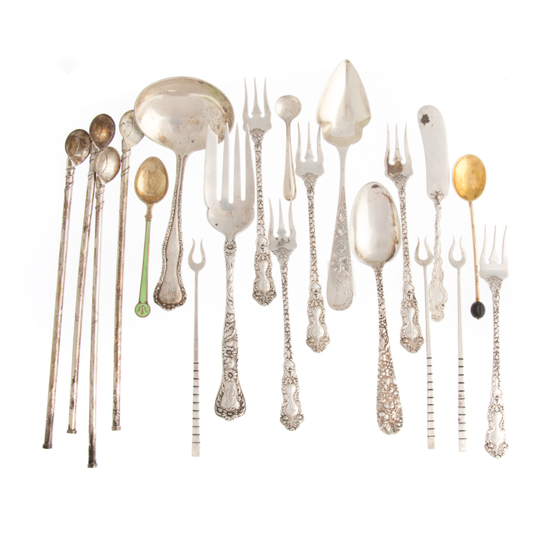 Appraisal: American Continental sterling flatware pieces comprising Durgin Watteau butter spreaders