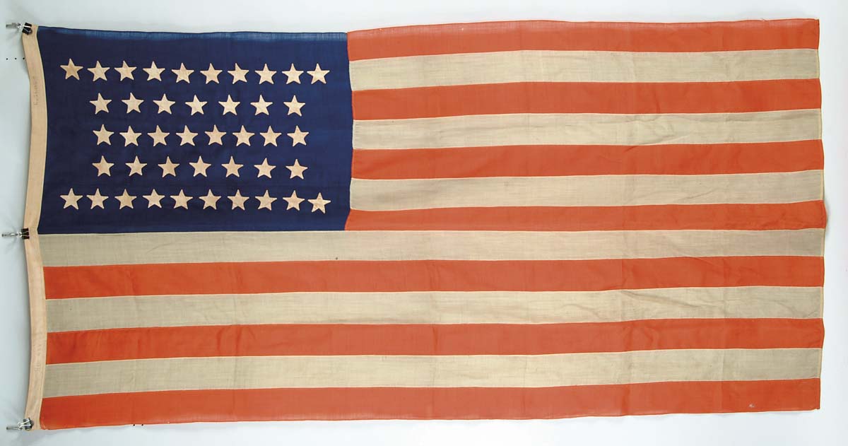 Appraisal: -STAR AMERICAN FLAG x flag stars commemorated the state of