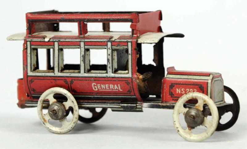 Appraisal: Tin Litho General Bus Penny Toy German Double decker bus