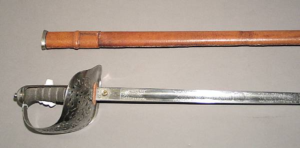 Appraisal: A scarce Edward VII infantry officer's swordcirca - Straight inch