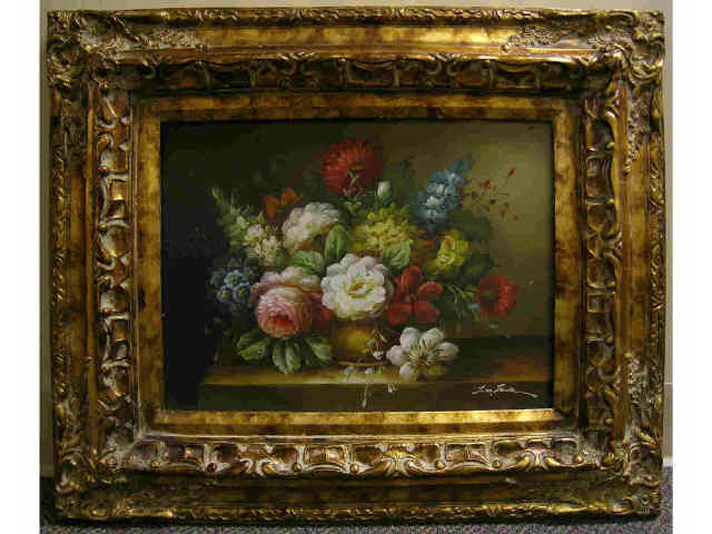 Appraisal: Three Flemish-style still life prints in decorator frames