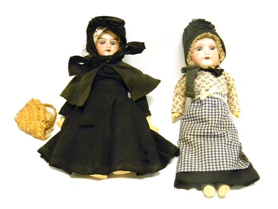 Appraisal: Two Armand Marseille bisque socket head dolls German composition jointed