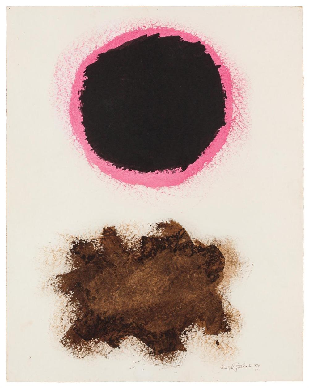 Appraisal: ADOLPH GOTTLIEB American - Untitled acrylic on paper signed dated