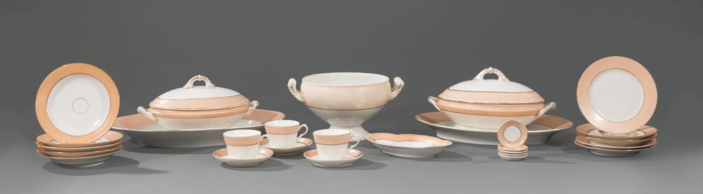 Appraisal: Paris Porcelain Dinner Service th c peach and gilt border