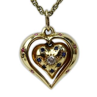 Appraisal: Vintage Karat Yellow Gold Heart Pendant Necklace the Heart Pendant