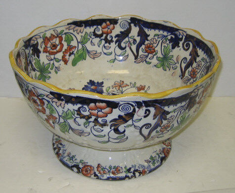 Appraisal: ENGLISH AMHERST IRONSTONE BOWL Transfer decorated with floral motifs and