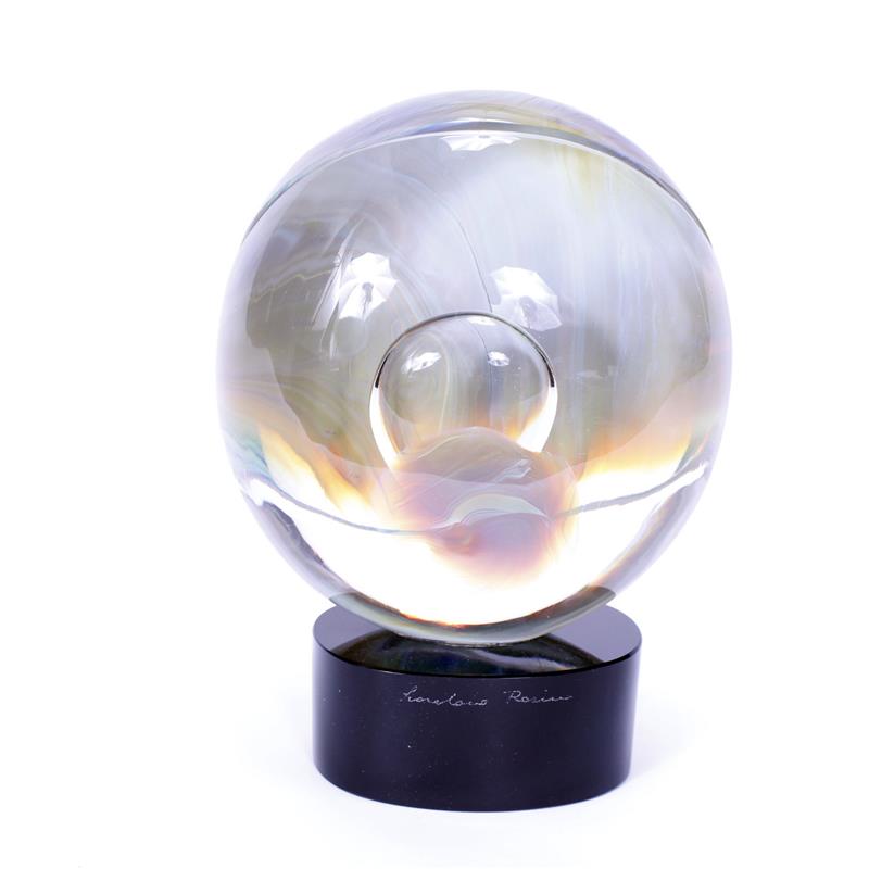 Appraisal: Loredano Rosin Sasso sommerso Murano art glass orb on black