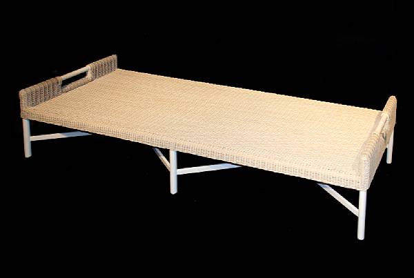 Appraisal: A Thomas Pheasant outdoor long bench with white cushion height