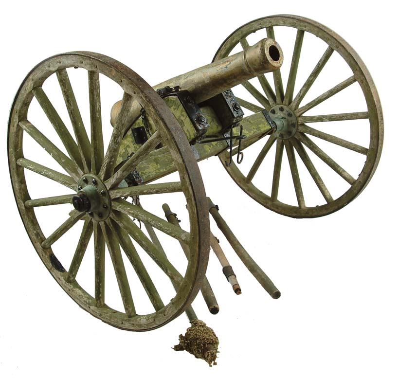 Appraisal: SMALL CAST IRON HOWITZER ON CARRIAGE Cast iron Naval style