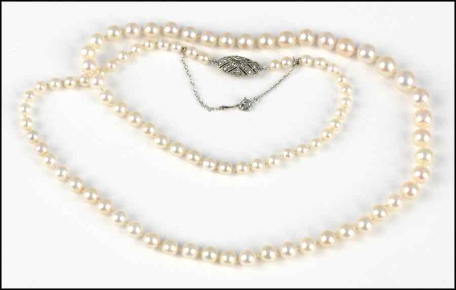 Appraisal: GRADUATED PEARL NECKLACE Pearls are mm - mm Length ''