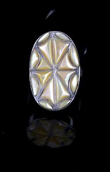 Appraisal: Navajo Sterling Silver and Mother of Pearl Ring For your