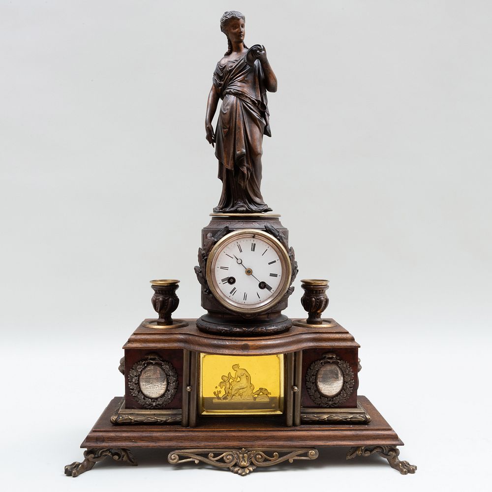 Appraisal: Renaissance Revival Bronze Commemorative Mantel Clock for The Grand Lodge