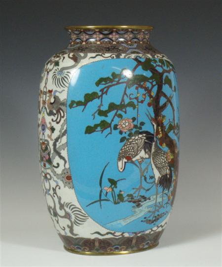 Appraisal: A Japanese cloisonn enamel vase Probably Taisho Period of flattened