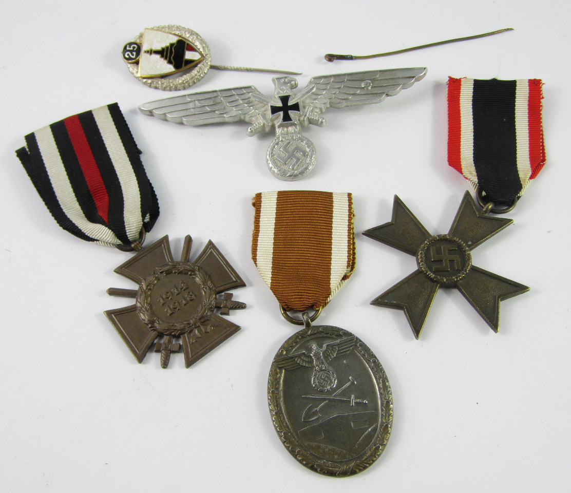 Appraisal: A WWII German War Merit Cross nd Class WWI Hindenburg