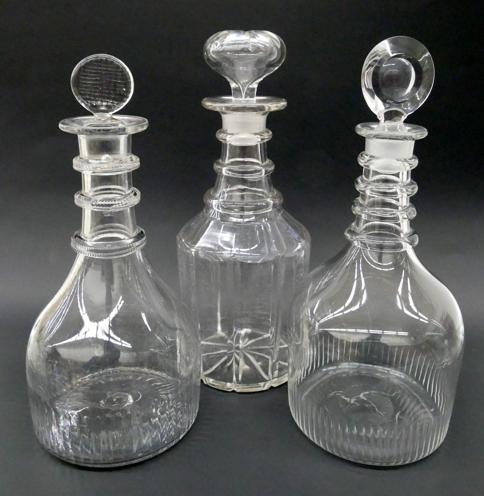 Appraisal: pc Georgian Crystal Decanters c - Includes pc 'Semi-Ships' decanters