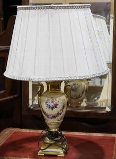 Appraisal: Continental polychrome decorated table lamp the base executed in the