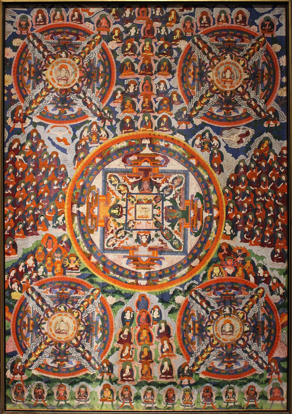 Appraisal: LARGE SINO-TIBETAN MANDALA ink and color on paper now framed