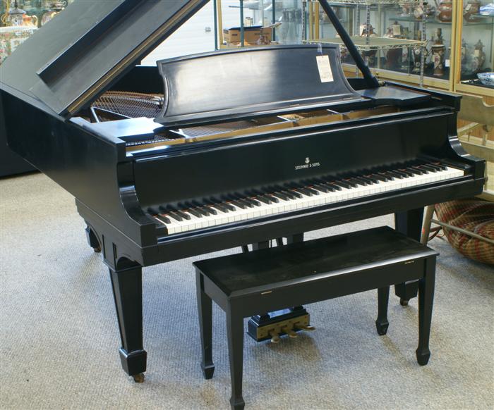 Appraisal: Steinway Model A III grand piano black lacquer c SN