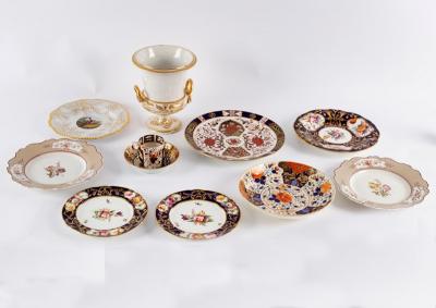 Appraisal: A collection of eight English porcelain plates a Derby coffee